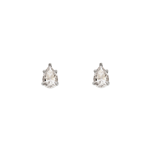 543-115W Teardrop Cut CZ Stud Earrings