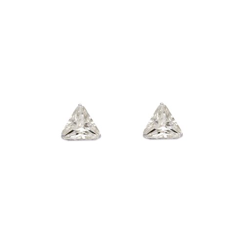 543-128W Triangle Cut CZ Stud Earrings