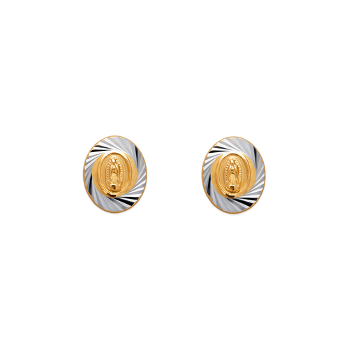 343-310 Diamond Cut Guadalupe Oval Stud Earrings