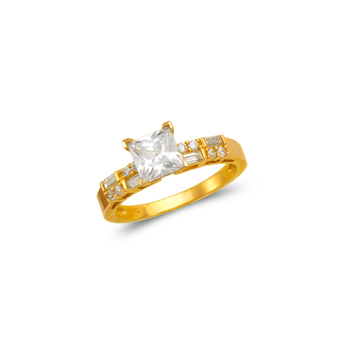 773-105 Ladies Fancy Princess Cut Solitaire CZ Ring