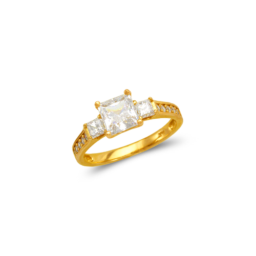 773-108 Ladies Fancy Princess Cut Solitaire CZ Ring