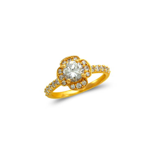 773-115 Ladies Fancy Flower SolitaireCZ Ring