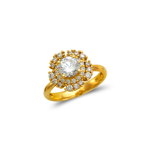 773-116 Ladies Fancy Flower Solitaire CZ Ring