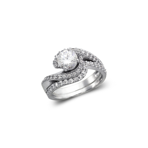 773-308W Ladies Fancy White Soiltaire CZ Ring