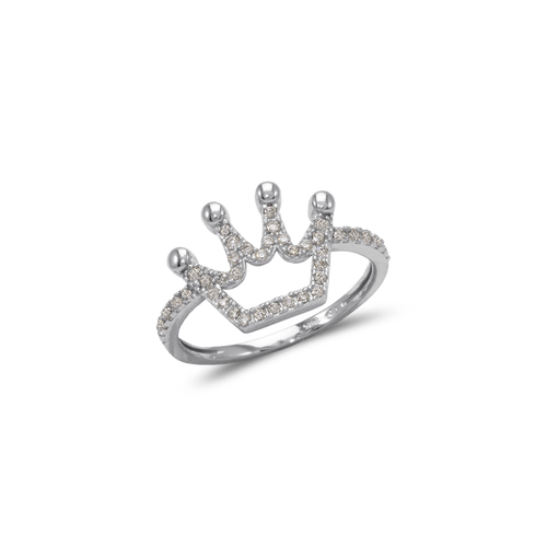 773-503W Ladies Fancy White Crown CZ Ring