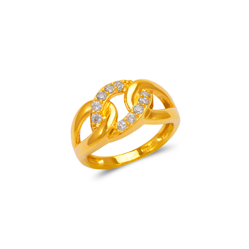 773-507 Ladies Fancy Link CZ Ring