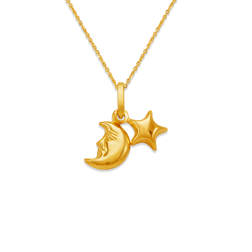 166-034 Moon and Star Charm Pendant