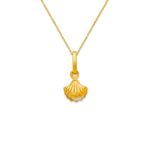 166-075 Clam with Pearl Charm Pendant