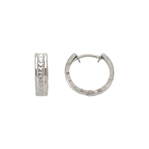 142-004W 11mm Diamond Cut Huggie Earrings
