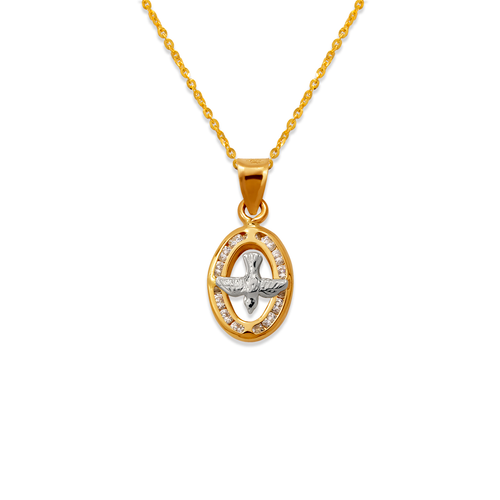 367-053 Oval Bird Communion CZ Pendant