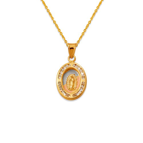 367-061T Oval Guadalupe CZ Pendant