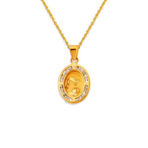 367-062 Oval Baptism CZ Pendant