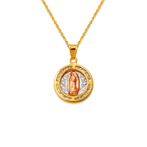 367-121T Round Guadalupe CZ Pendant