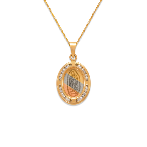 367-201T Laser Cut Guadalupe CZ Pendant