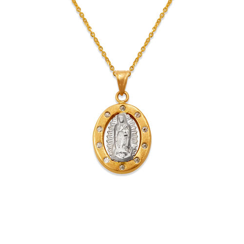 367-261Z Two Tone Guadalupe CZ Pendant