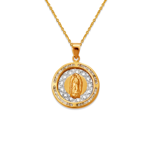 367-311Z Two Tone Guadalupe CZ Pendant