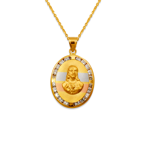 367-433T Jesus Head CZ Pendant