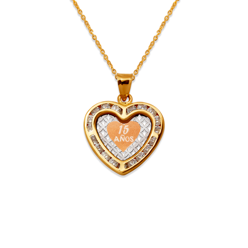 367-512T 15 Anos Heart CZ Pendant