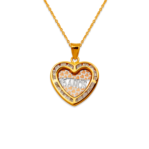 367-513T 15 Anos Heart CZ Pendant