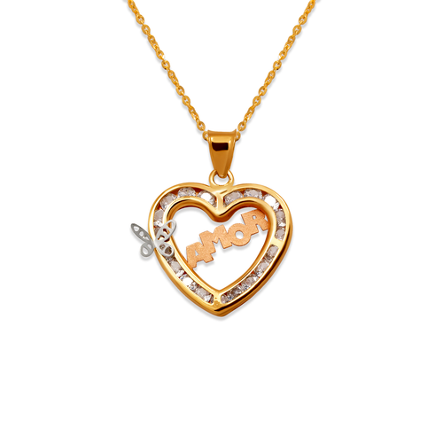 367-555T Amor Heart CZ Pendant