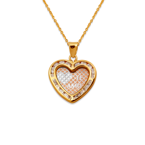 367-556T Te Amo Heart CZ Pendant