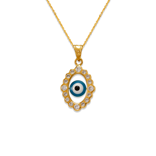 367-575 Evil Eye Enamel CZ Pendant