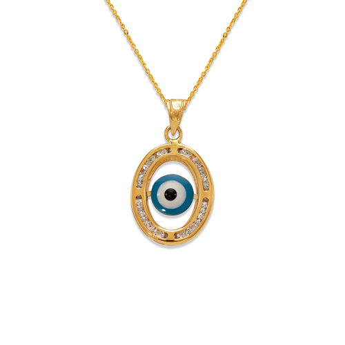 367-576 Evil Eye Enamel CZ Pendant
