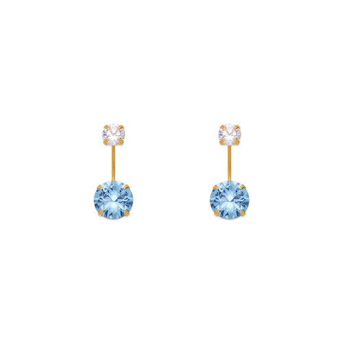 343-603LB Light Blue Aquamarine Telephone CZ Stud Earrings 343-603LB Light Blue Aquamarine Telephone CZ Stud Earrings