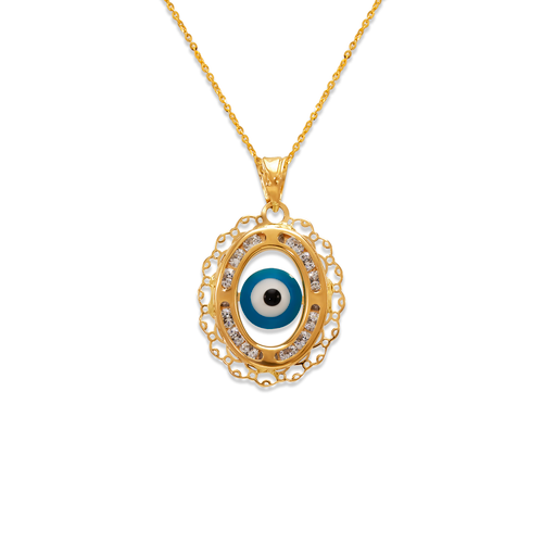367-577 Evil Eye Enamel CZ Pendant
