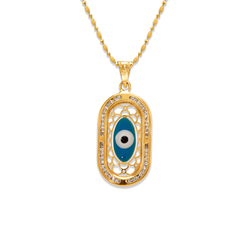 367-578 Evil Eye Enamel CZ Pendant