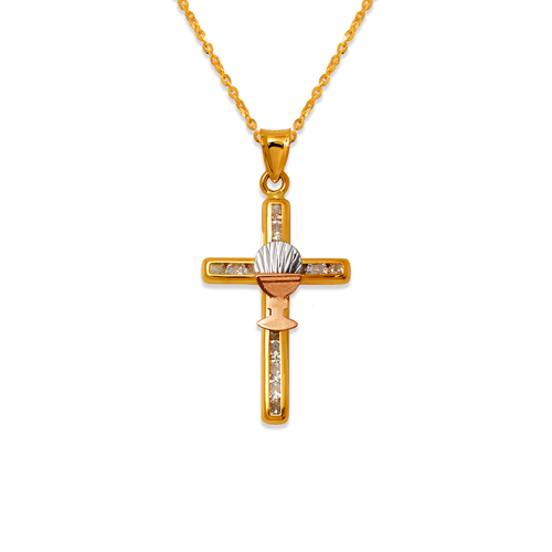 367-604T Communion Cup Cross CZ Pendant