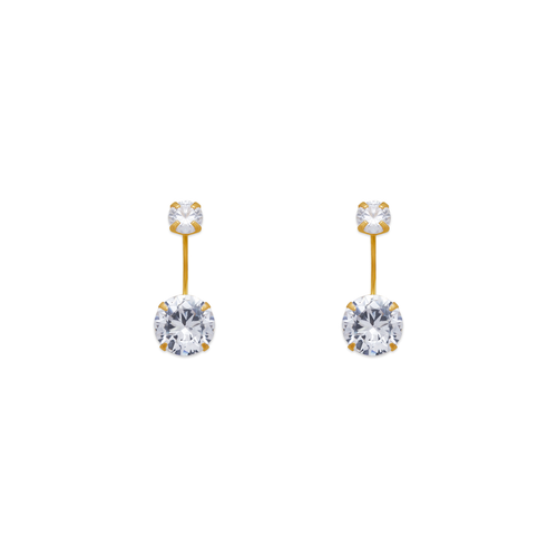 343-603WH White Telephone CZ Stud Earrings