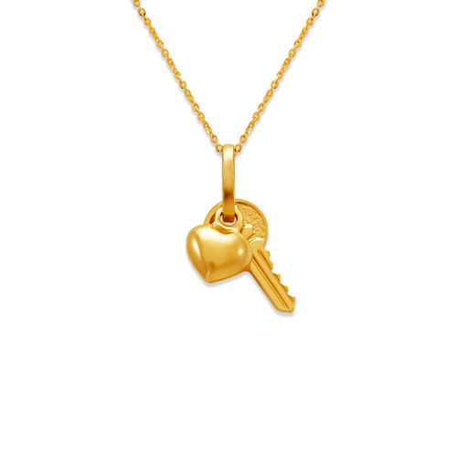 166-033 12mm Heart and Key Charm Pendant