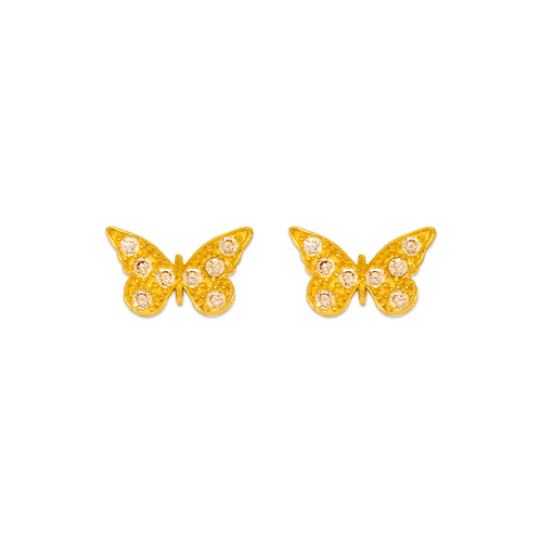 343-138 10mm Butterfly Pave CZ Stud Earrings