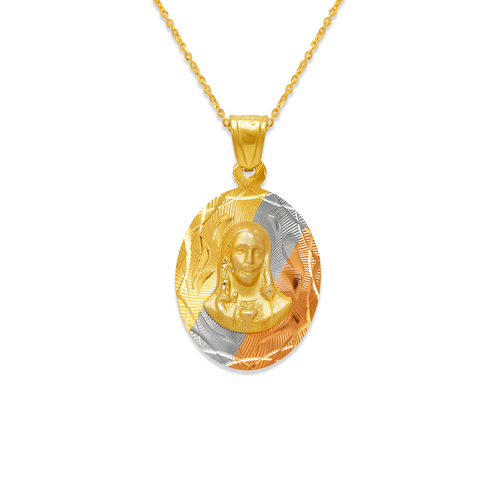 362-408T-018 Oval Sacred Heart Scapular Pendant