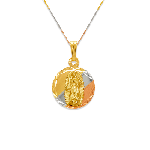 362-452T-016 Round Guadalupe Scapular Pendant