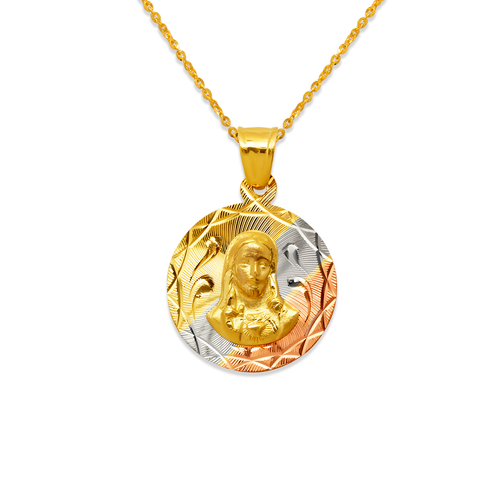362-458T-020 Round Sacred Heart Scapular Pendant