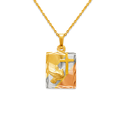 362-522T-016 Square First Communion Scapular Pendant