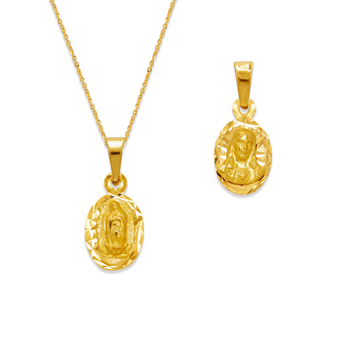 362-601-010 Oval Guadalupe & Sacred Heart Two-Sided Scapular Pendant