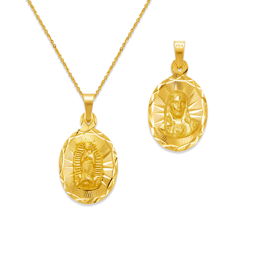362-601-013 Oval Guadalupe/Sacred Heart Two-Sided Scapular Pendant