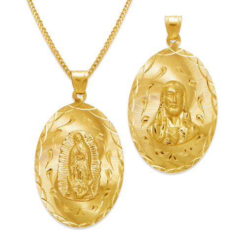 362-603-036 Oval Guadalupe/Sacred Heart Two-Sided Scapular Pendant