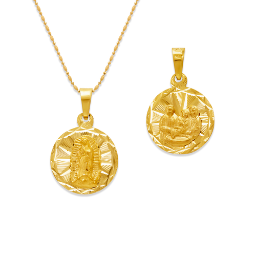 362-656-013 Round Guadalupe/Baptism Two-Sided Scapular Pendant