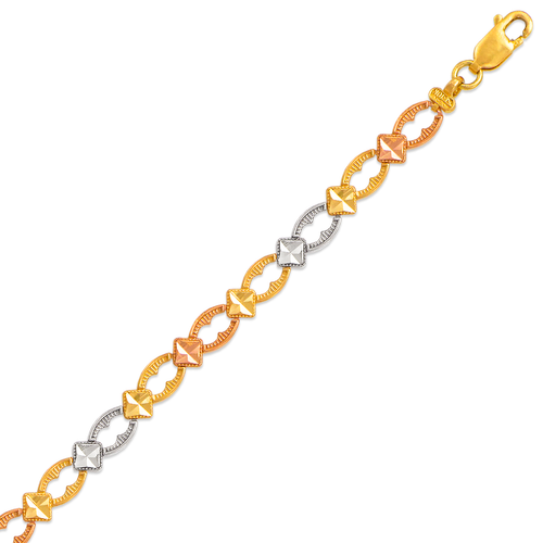 522-111T Faceted Diamond Cut Bracelet