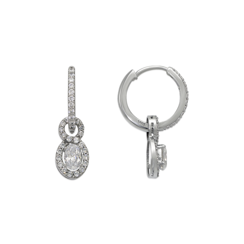 743-112W Fancy Huggie CZ Earrings
