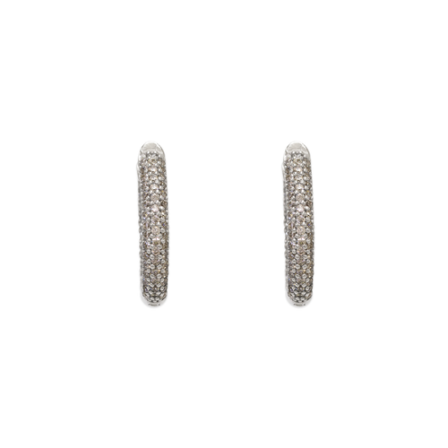 743-121W Fancy Huggie CZ Earrings