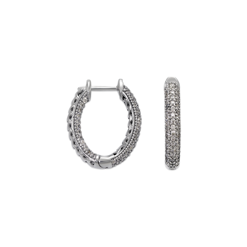 743-121W Fancy Huggie CZ Earrings