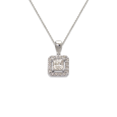 763-009W Fancy Princess Cut CZ Pendant