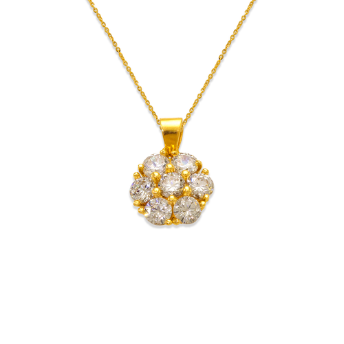 763-013 9mm Fancy Flower CZ Pendant