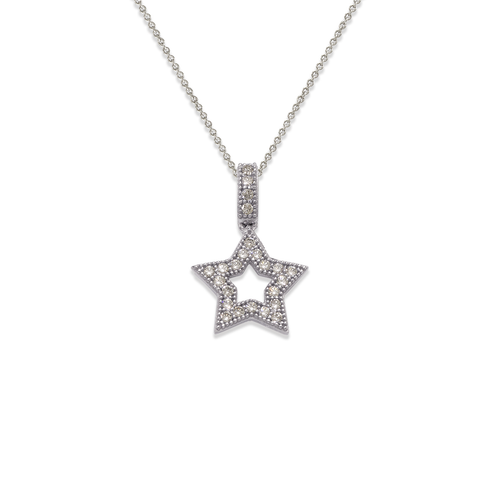 763-034W Fancy Star CZ Pendant