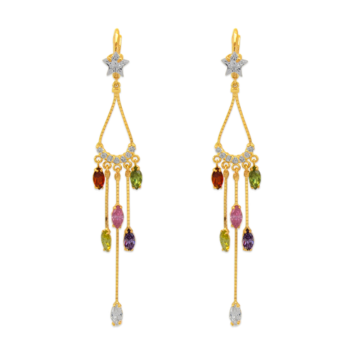 443-314 Chandelier CZ Drop Earrings